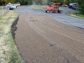 Chip sealing in parking lot
