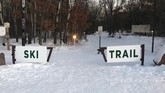 Entrance signs to ski trail
