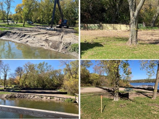 collage photo of  erosion control project