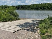 cement slabs used for a boat access into the river