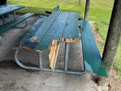 broken picnic table