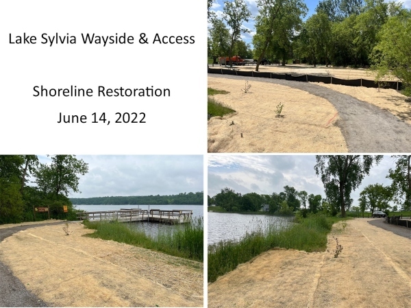 collage photo of park and lakeshore restoration