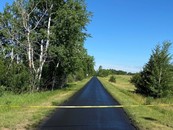 paved trail with fresh seal coating