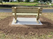 newly constructed bench along the trail
