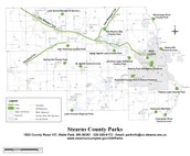map with parks and trails highlighted