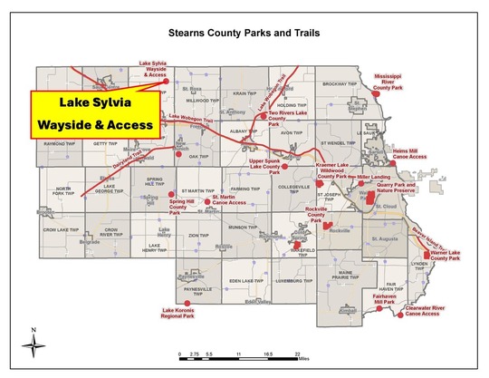 county map with parks highlighted