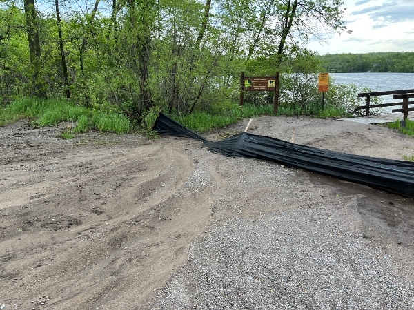 large washouts caused by heavy rains