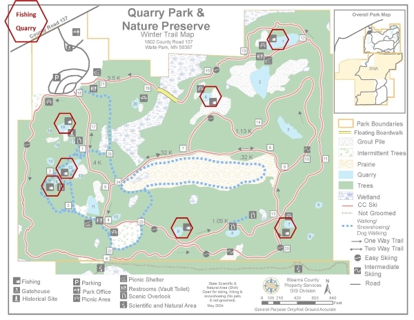 map with fishing quarries highlighted