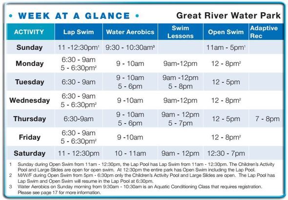 Great River Water Park Summer Hours