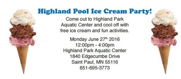 Highland Pool Ice Cream Party