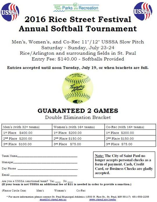 Rice Street Softball Tourney