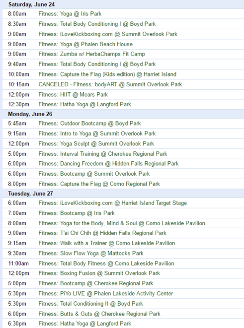 Fitness in the Parks