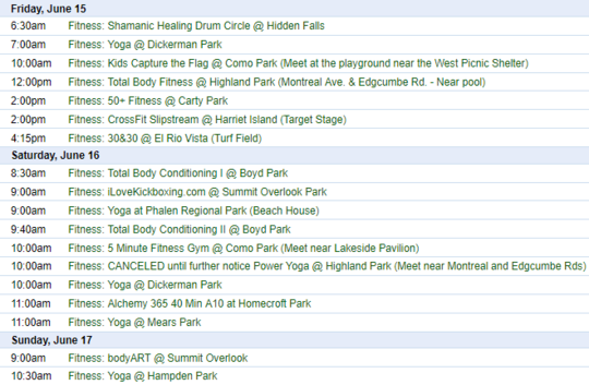 Fitness in the Parks