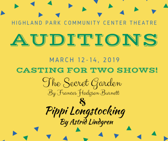 Highland Park Theater Auditions Flyer