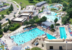 Como Regional Park Pool during summer taken from above.