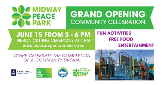 Midway Peace Park grand opening flyer June 15