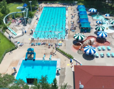 Highland Park Aquatic Center - aerial view of water park