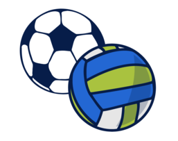 Volleyball and soccer ball