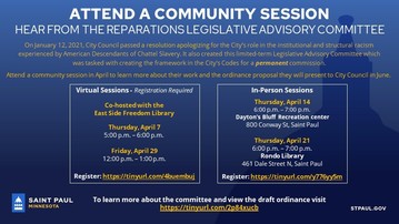 Reparations Committee info sessions