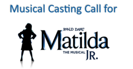 Audition announcement for Highland Park Community Center Theatre's musical "Matilda" 