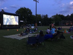 Movie in the Parks in the dark