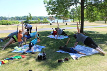 Fitness in the Parks yoga class for families 