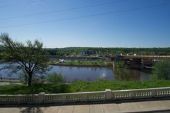 View from Kellogg Park overlooking Raspberry Island and the Mississippi River