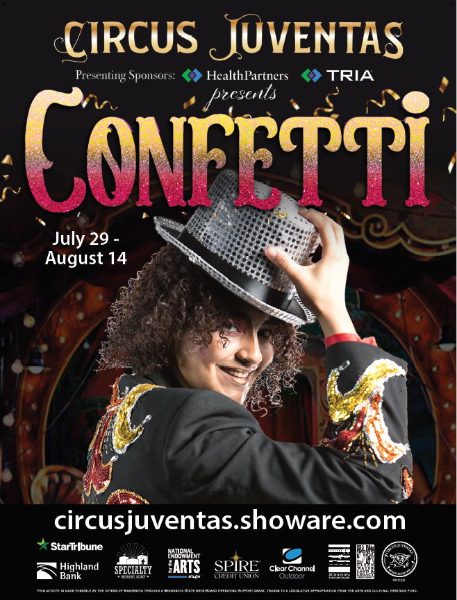 Circus Juventas poster for "Confetti" opens July 29