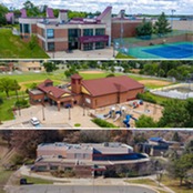 Rec center collage drone shots 