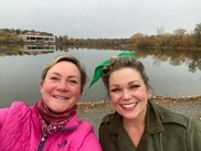 Council President Brendmoen with a constituent at a lake