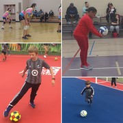 Spring Youth Sports collage with volleyball and futsal photos version 2