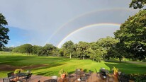 Double rainbow over Highland National Golf Course