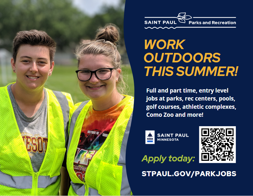 Park Workers smiling while working outside 