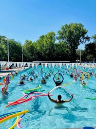 Water aerobics and Highland Park Aquatic Center