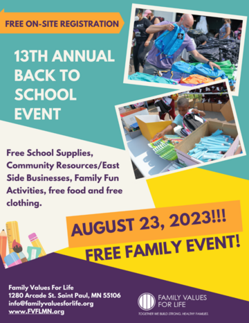 Family Values for Life back to school event