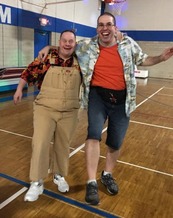 Adaptive Rec participants dancing in a gym