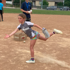 Youth softball pitcher