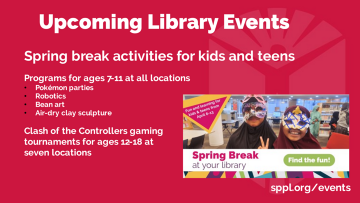 upcoming spring break library events