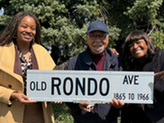 Anika Bowie, Marvin Anderson, Nieeta Presley with Rondo Avenue sign