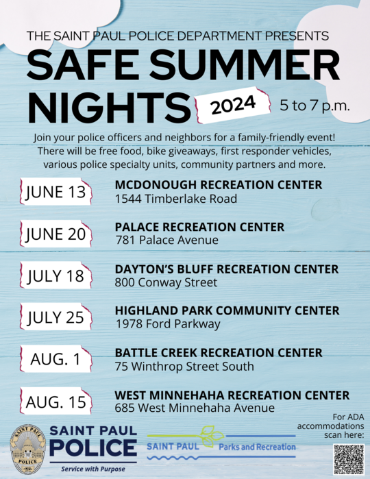 Safe Summer Nights 2024 schedule flyer