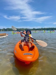 Youth on kayak