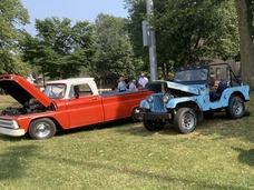 Two classic cars featured at the Classic Car and Motorcycle Show