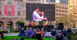 Outside concert in Rice Park with "Ordway Inside Out" series