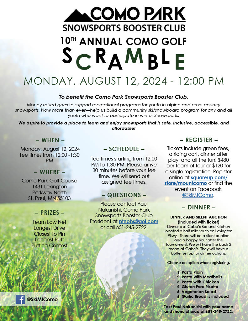 Como Golf Course Scramble Fundraiser 2024