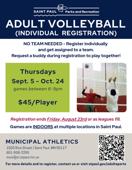 Adult Volleyball_Fall 2024 flyer