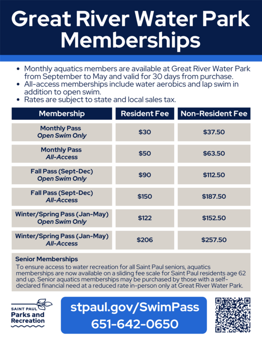 Aquatic Memberships at Great River Water Park 2024-2025