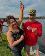 Phalen Family Fishing participants with caught fish