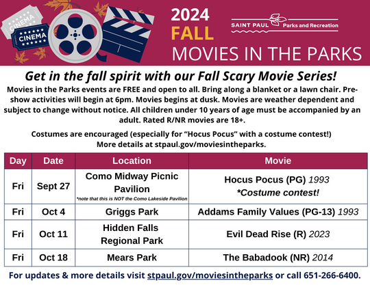 2024 Movies in the Parks Scary Movies Series_landscape flyer