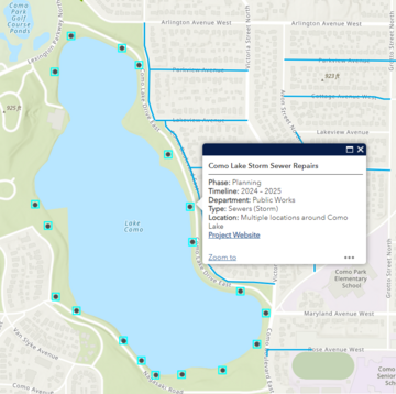 Como Lake Storm Sewer Repairs