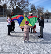 Winter activity on ice skates